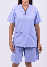 Cargar imagen en el visor de la galería, Uniforme de Bermuda - Oxford Azul claro con un toque azul turquí