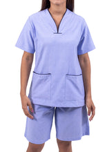 Cargar imagen en el visor de la galería, Uniforme de Bermuda - Oxford Azul claro con un toque azul turquí