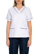 Cargar imagen en el visor de la galería, Uniforme de Pantalón - Blanco con Azul Turquí