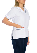 Cargar imagen en el visor de la galería, Uniforme de Pantalón - Blanco con Azul Turquí