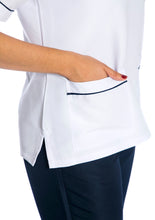 Cargar imagen en el visor de la galería, Uniforme de Pantalón - Blanco con Azul Turquí