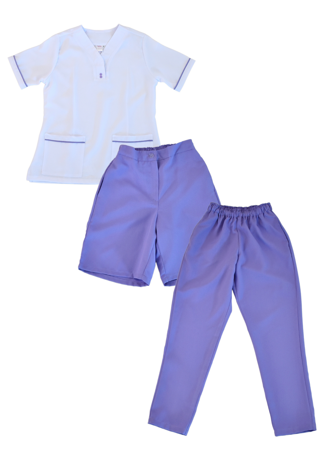 Combo Camisa Pantalón y Bermuda LS - blanco lila
