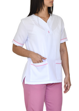 Cargar imagen en el visor de la galería, Uniforme de Pantalón LS - blanco rosa
