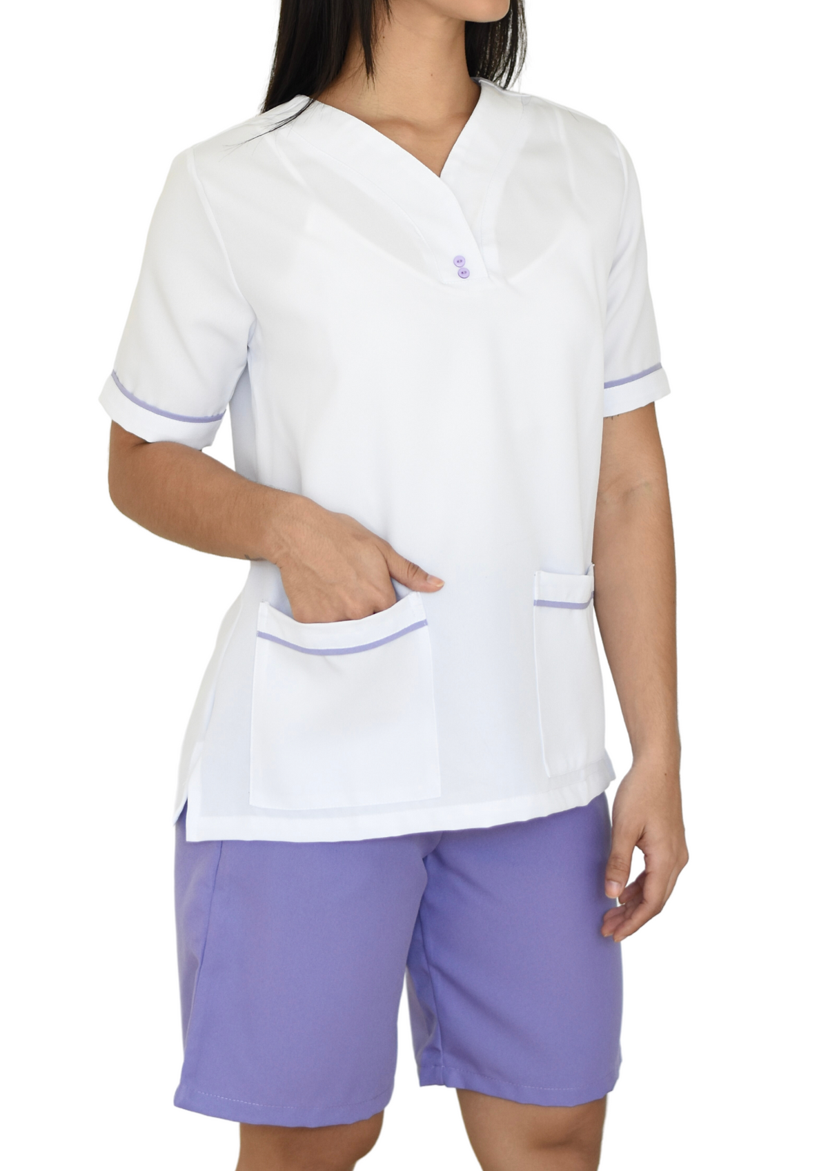 Combo Camisa Pantalón y Bermuda LS - blanco lila