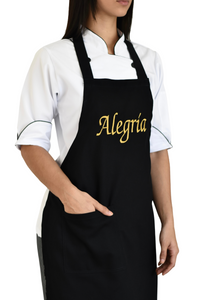 Delantal de Chef bordado "Alegría" - Dril Negro