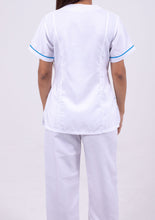 Cargar imagen en el visor de la galería, Uniforme de Pantalón - Blanco con azul
